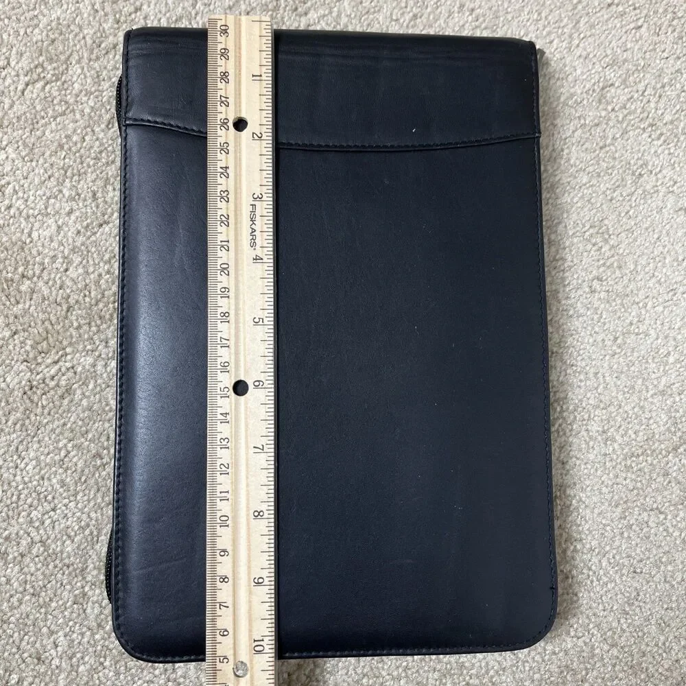 Leather Notebook Portfolio‎ Organizer with Zipper, Calculator, Rollerball Pen